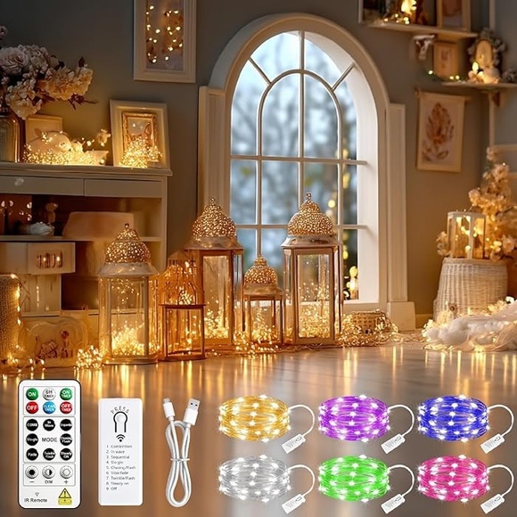LED String Lights with Remote Control, 6 Pack - Picture 2 of 9